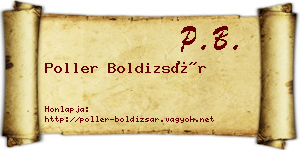 Poller Boldizsár névjegykártya